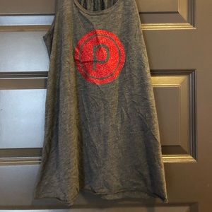 Pure barre red glitter circle p top